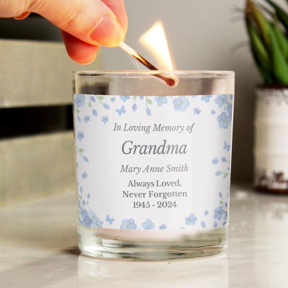 Personalised Memorial Forget Me Not Jar Candle Extra Image 2